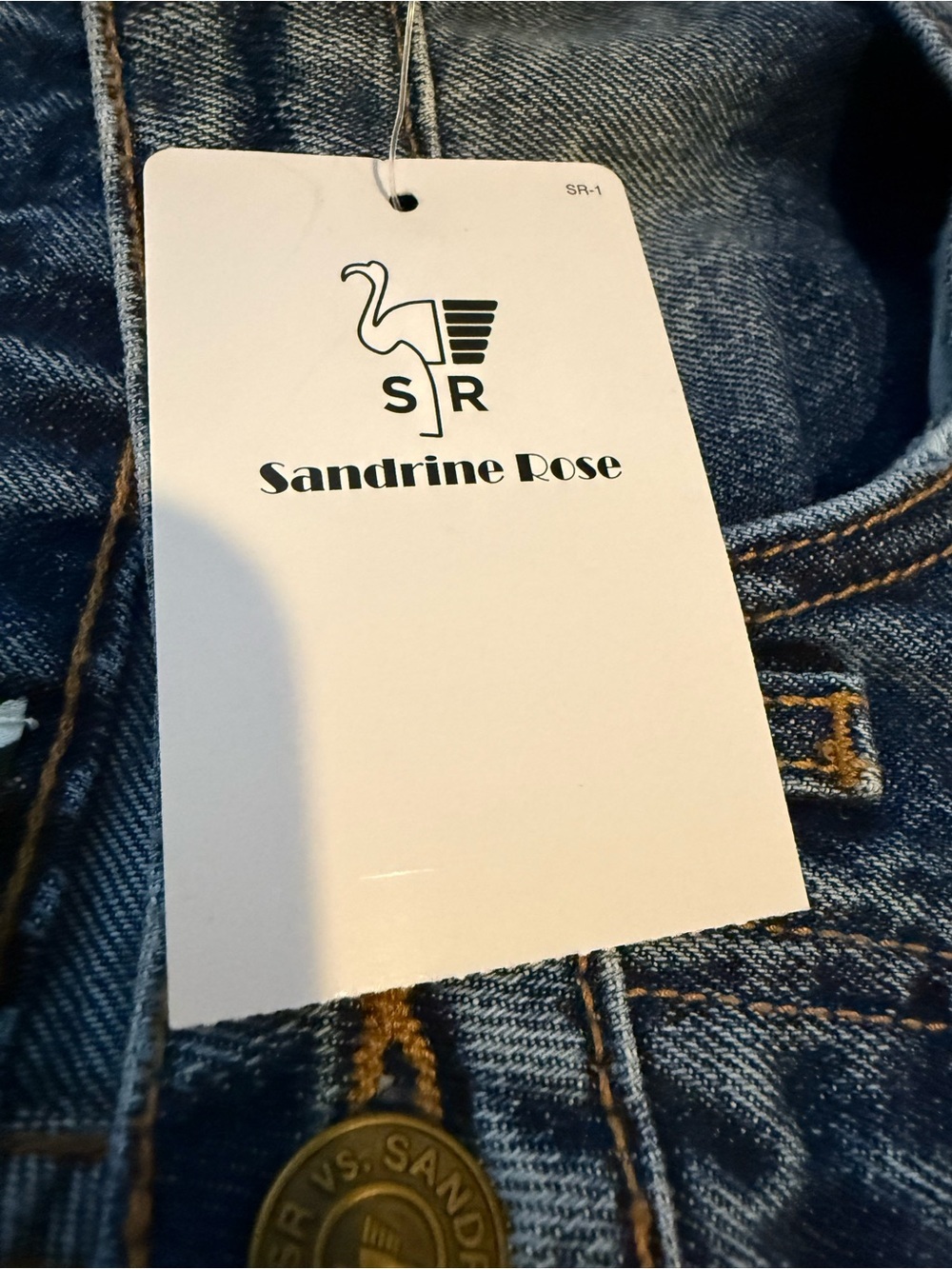 Sandrine Rose Jeans Size 31 NWT High Rise Wide Leg Straight Denim Distressed - Picture 4 of 6
